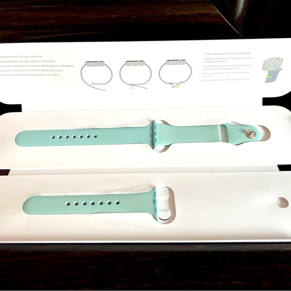 38mm Turquoise Apple Watch Sports Band. Fits 40mm and 41mm case. Like new. - Picture 2 of 5